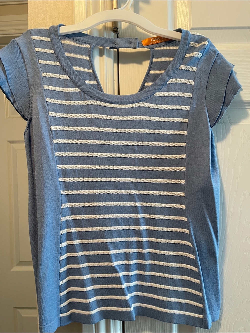 Light Blue Striped Short Sleeve Tee